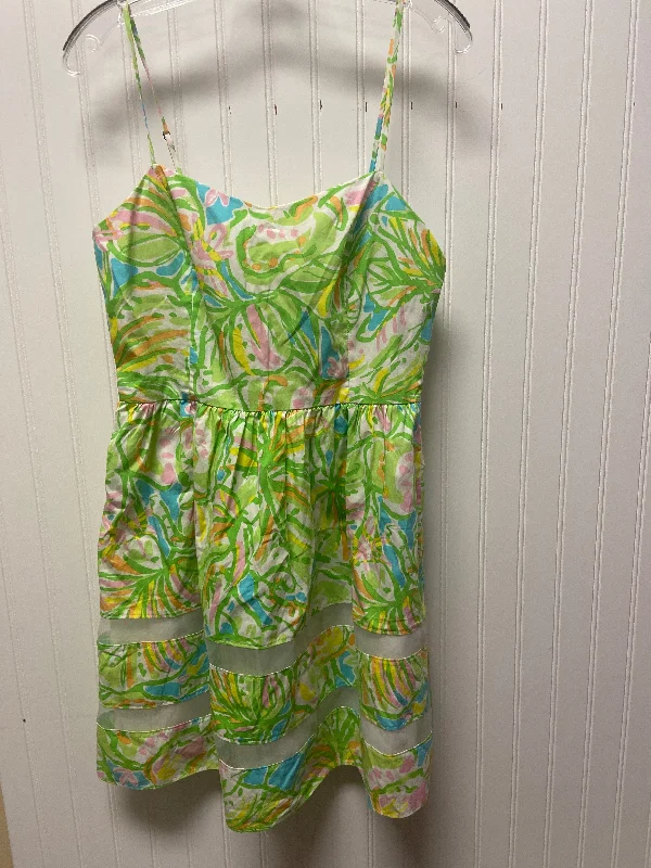 chic dressDress Designer By Lilly Pulitzer In Green & Pink, Size: S