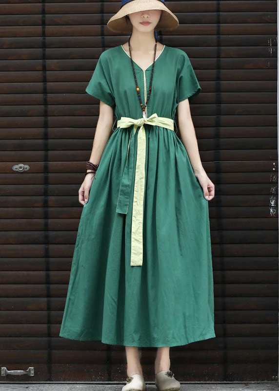 Limited Time Offer fitted cocktail dressFrench Green Tie Waist Cinched Linen Holiday Dress Short Sleeve Limited Time Offer fitted cocktail dressFrench Green Tie Waist Cinched Linen Holiday Dress Short Sleeve