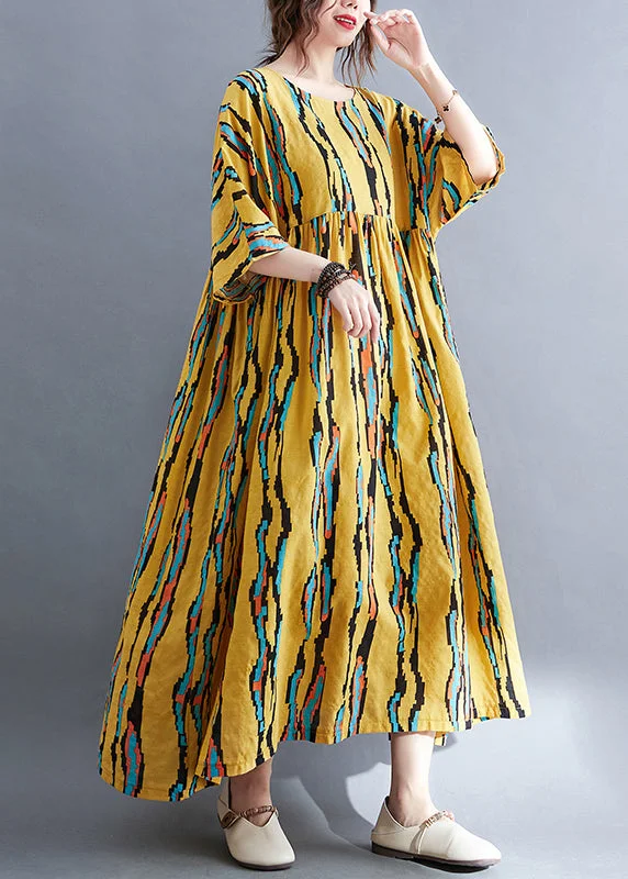 Deal of the Week stylish dressYellow Holiday Dress Cinched Extra large hem Half Sleeve Deal of the Week stylish dressYellow Holiday Dress Cinched Extra large hem Half Sleeve