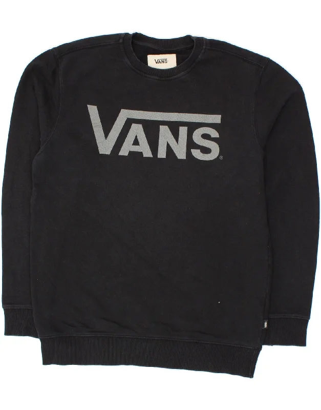 Price Drop VANS Mens Graphic Sweatshirt Jumper Medium Black Cotton