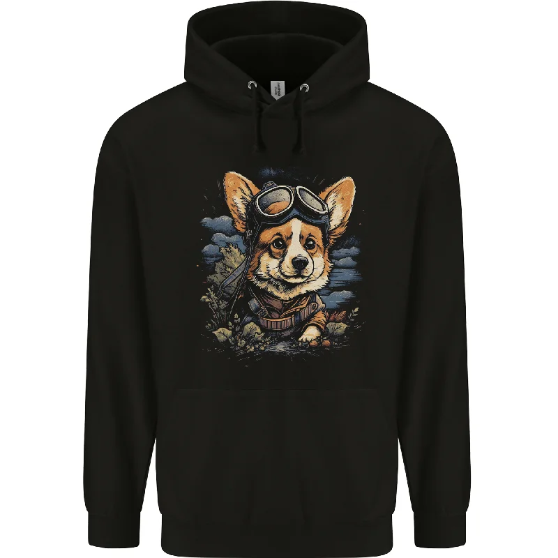 minimal hoodieA Cute Corgi Mens 80% Cotton Hoodie