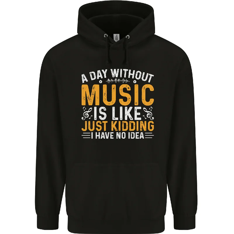 The Best Prices cool hoodieA Day Without Music Techno Hip Hop Metal Mens 80% Cotton Hoodie