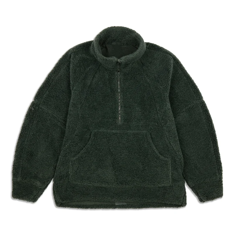 Deal Explosion Scuba Oversized Fleece Funnel-Neck Half-Zip - Resale
