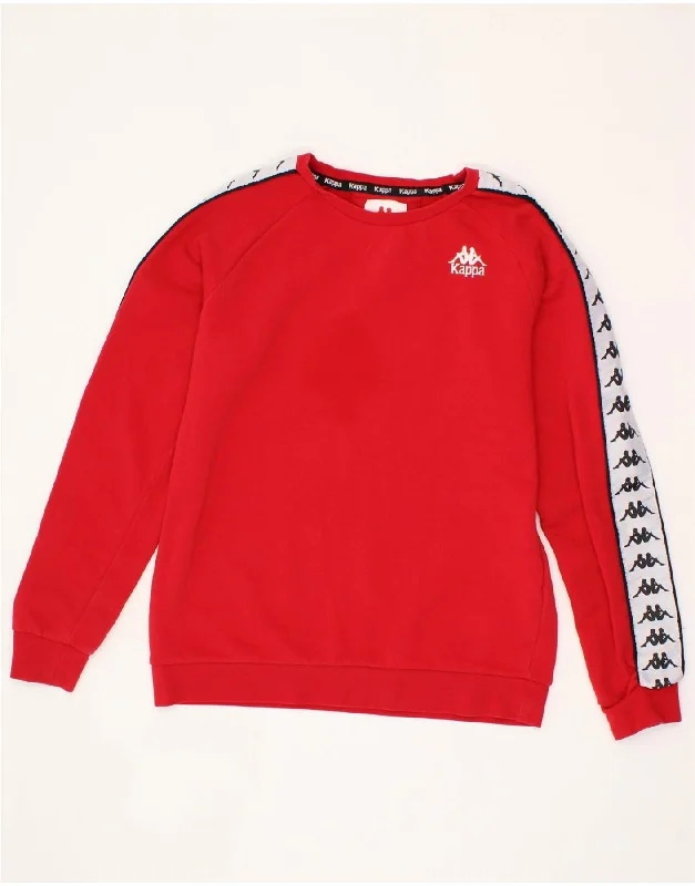 Big Discounts KAPPA Mens Graphic Sweatshirt Jumper Medium Red Colourblock Cotton