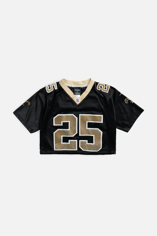 soft athletic sweatshirtRework Crop New Orleans Saints NFL Jersey - XS