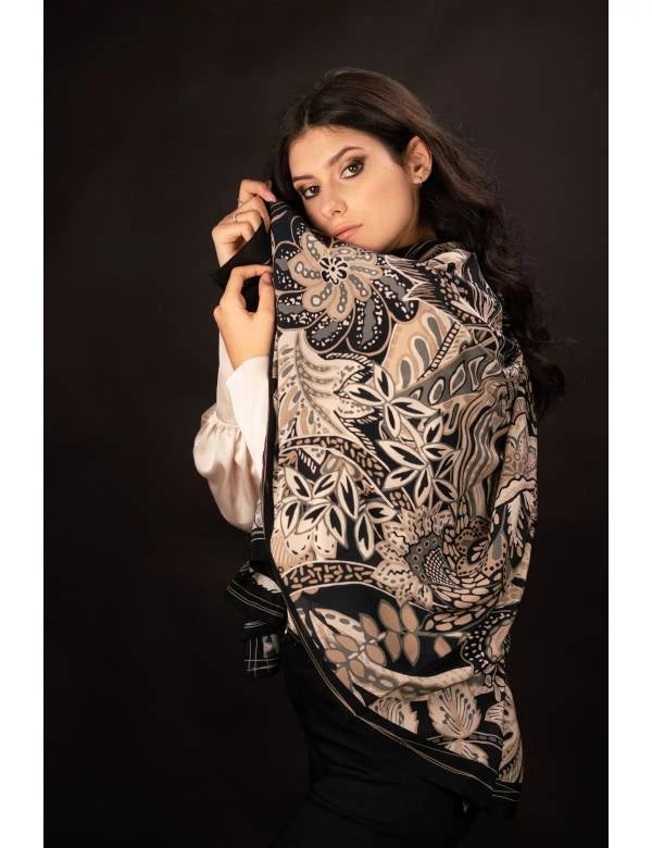 chic shift dressBet and Malfie Irina Long Silk Foulard Scarf