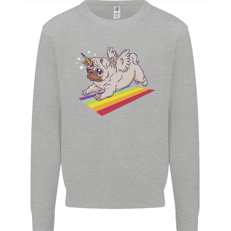 Best Deals athletic casual sweatshirtA Unicorn Pug Dog LGBT Mens Sweatshirt Jumper