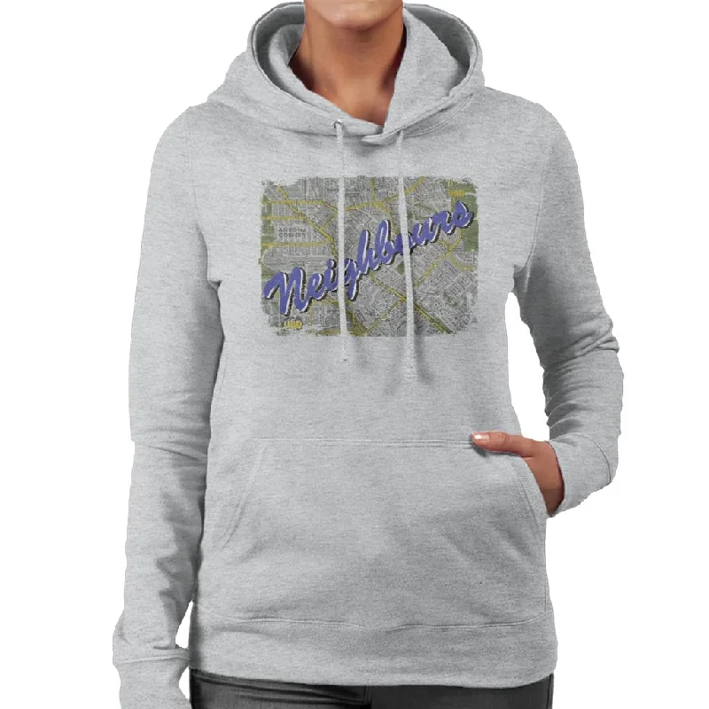 casual hoodie for menNeighbours 1987 Map Women's Hooded Sweatshirt