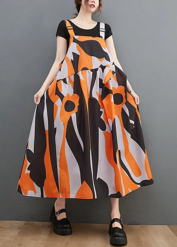 Fantastic Offers boho dressOrange print Patchwork Long Spaghetti Strap Dresses Ruffles Summer Fantastic Offers boho dressOrange print Patchwork Long Spaghetti Strap Dresses Ruffles Summer