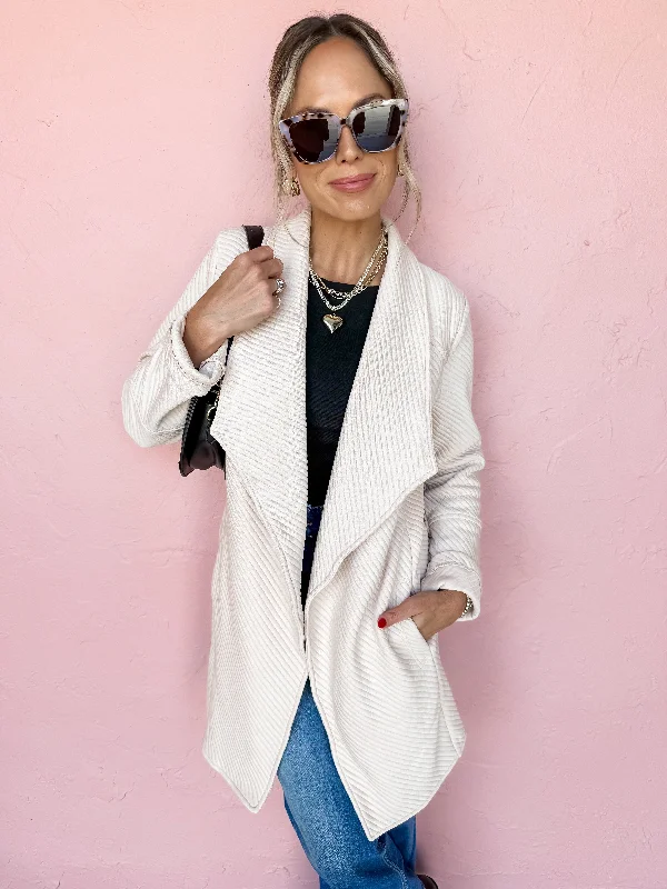 Sale Event casual coatStormy Skies Open Front Quilted Jacket