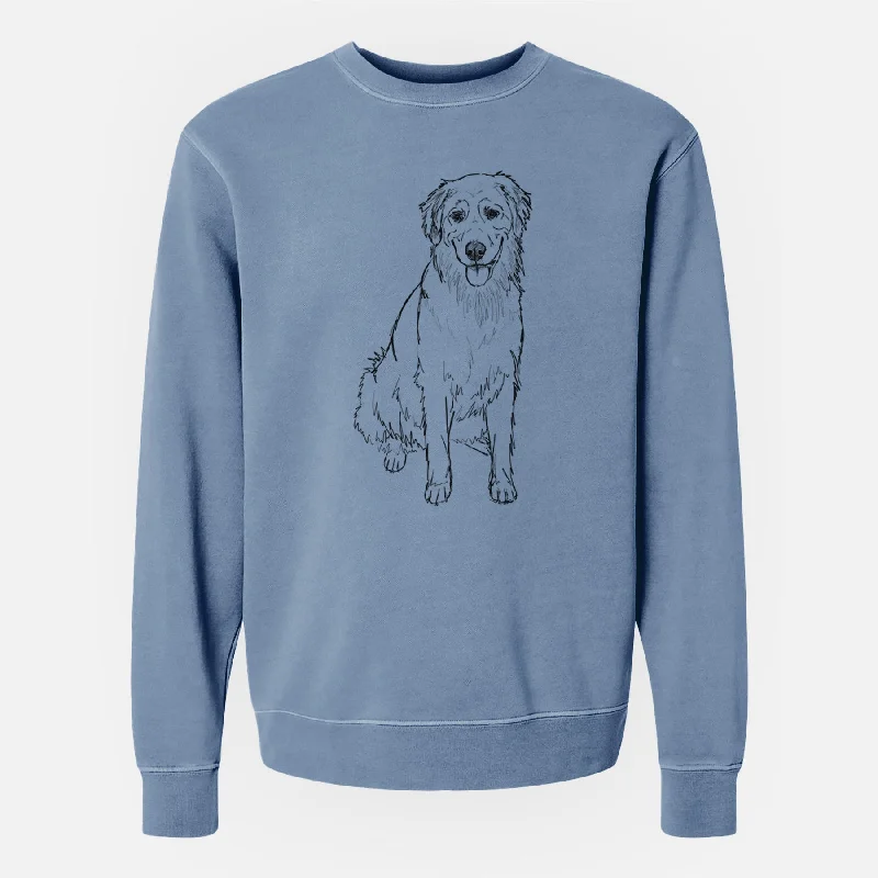 Can't Be Beat fitness lifestyle hoodieDoodled Ella the Golden Retriever - Unisex Pigment Dyed Crew Sweatshirt