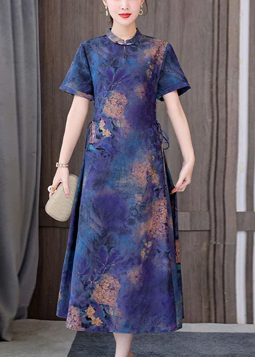 Special Buy sleek dressUnique Blue Mandarin Collar tie waist Tie Dye Silk Dresses Short Sleeve Special Buy sleek dressUnique Blue Mandarin Collar tie waist Tie Dye Silk Dresses Short Sleeve
