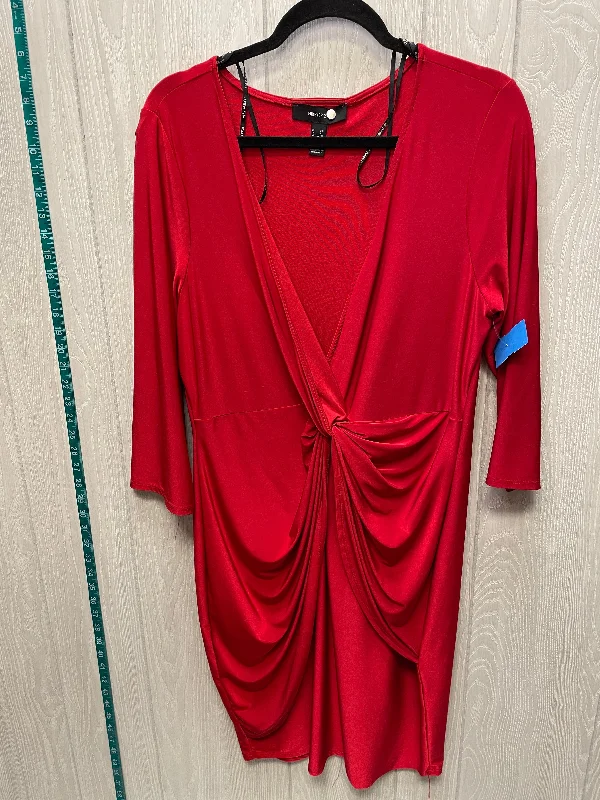 casual midi dressDress Party Short By Forever 21 In Red, Size: 2x