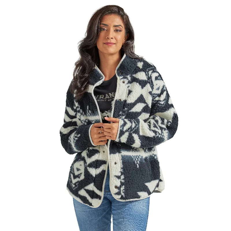 While Supplies Last Wrangler Retro Printed Sherpa Snap Jacket