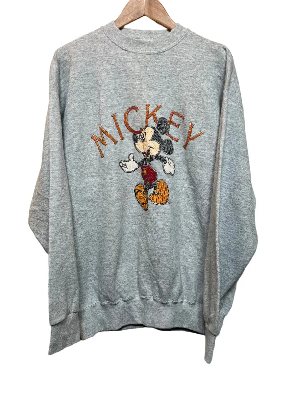 New Deals trendy gym wear hoodieMickey Grey Sweatshirt (Size XL)