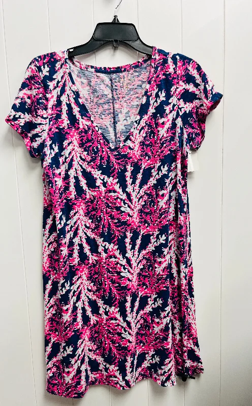 cocktail party dressDress Designer By Lilly Pulitzer In Blue & Pink, Size: L