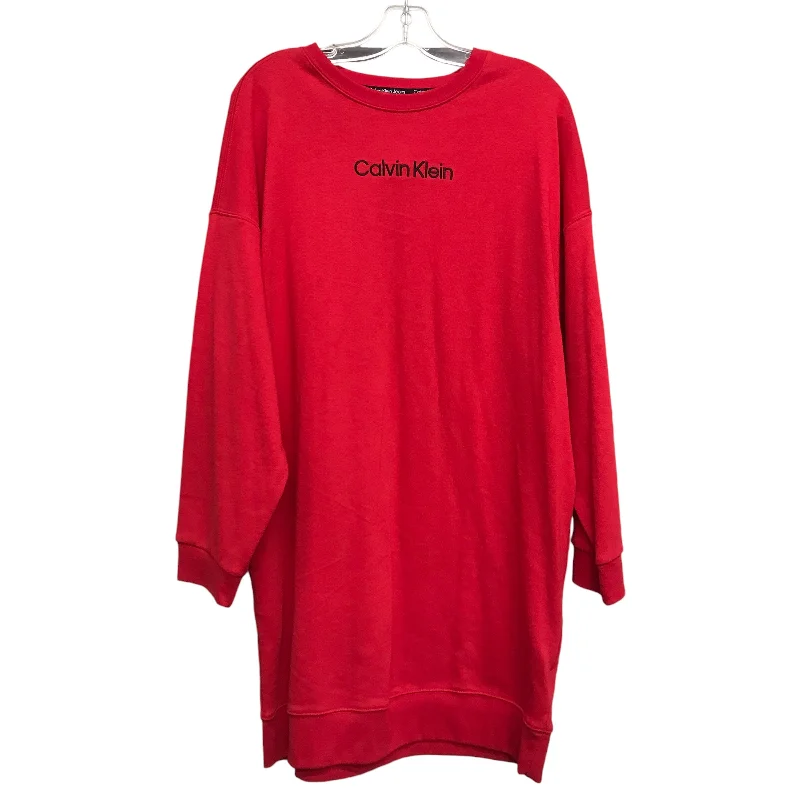 New Deals vintage dressDress Casual Short By Calvin Klein In Red, Size:L