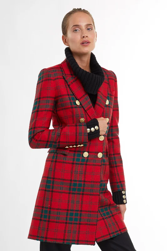 wool coatKnightsbridge Coat (Red Tartan)