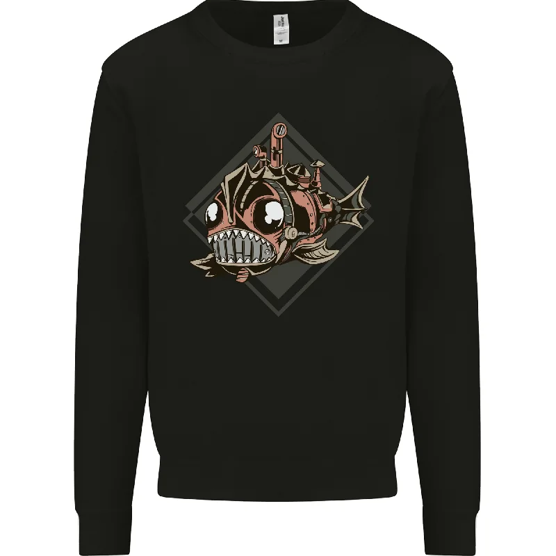 casual workout hoodieA Steampunk Fish Mens Sweatshirt Jumper