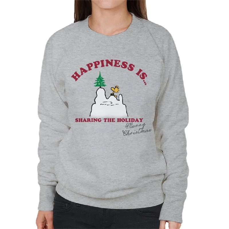 Online Only pullover workout hoodiePeanuts Happiness Is Sharing The Holiday Women's Sweatshirt