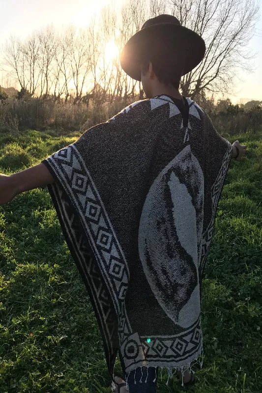 Overstock Sale contemporary coatMexican Blanket Poncho - Howling Wolf