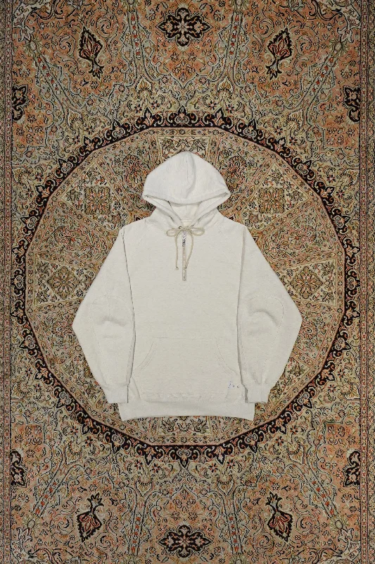 SUGARHILL TIRPLE STITCHED HALF ZIP-UP HOODIE(WHITE)