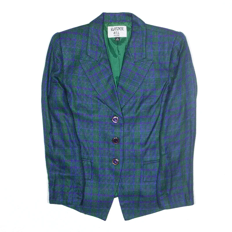 casual coatKASPER Petite Blazer Jacket Green Check Womens S