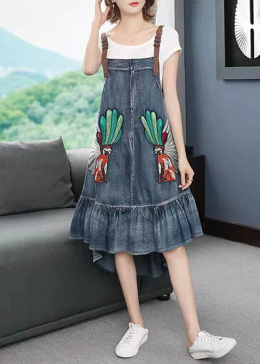 Discount Extravaganza vintage-inspired dressFashion Blue low high design Embroideried Spaghetti Strap Party Dress Sleeveless Discount Extravaganza vintage-inspired dressFashion Blue low high design Embroideried Spaghetti Strap Party Dress Sleeveless