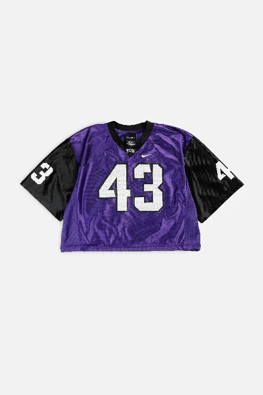 Savings Spectacular versatile gym hoodieRework Crop TCU Horned Frogs NCAA Jersey - M