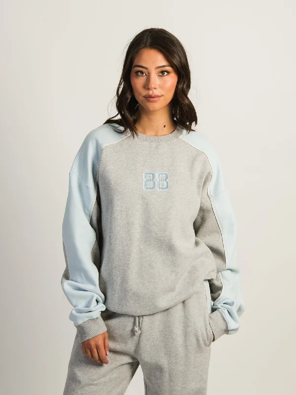 Special Savings HARLOW ROXY EMBROIDERED CREWNECK - HEATHER GREY