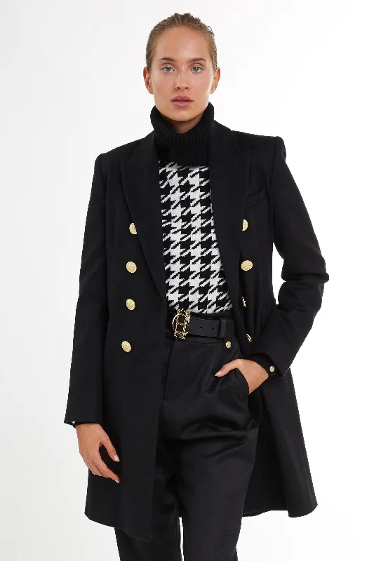 cozy wool-blend coatKnightsbridge Coat (Black)