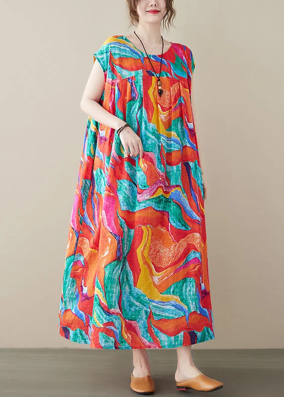 New Arrival t-shirt dressBohemian Red O-Neck Patchwork Print Linen Beach Long Dresses Short Sleeve New Arrival t-shirt dressBohemian Red O-Neck Patchwork Print Linen Beach Long Dresses Short Sleeve