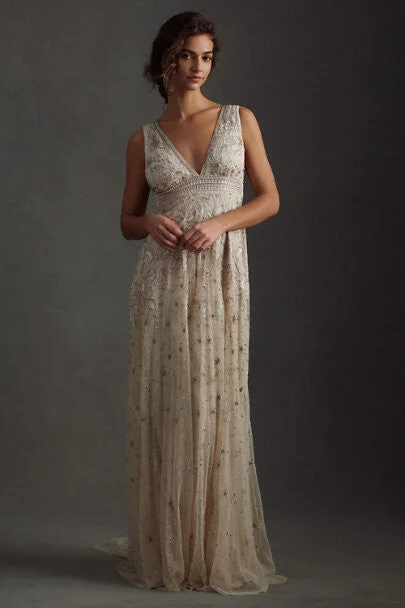 floral wrap dressBHLDN Laurel Gown