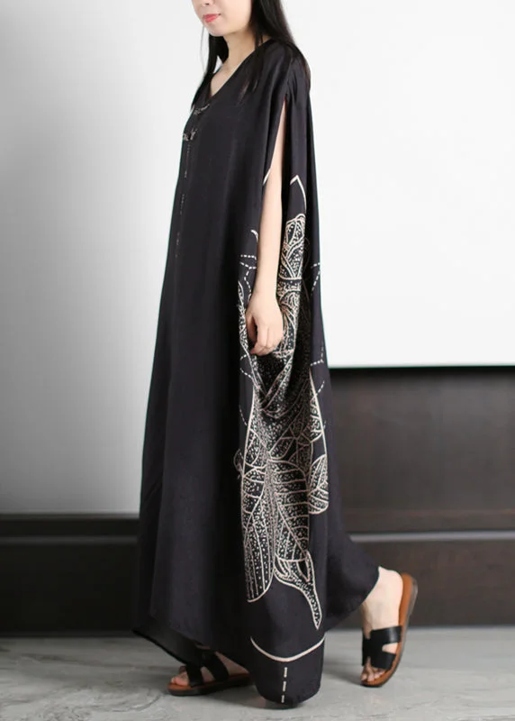 Extra Discounts puff sleeve dressUnique Black O-Neck Asymmetrical Patchwork Print Silk Vacation Dresses Half Sleeve Extra Discounts puff sleeve dressUnique Black O-Neck Asymmetrical Patchwork Print Silk Vacation Dresses Half Sleeve