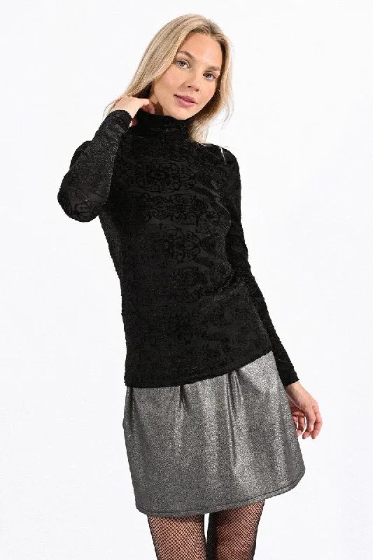 silk dressMolly Bracken Ladies Velvet Turtle Neck