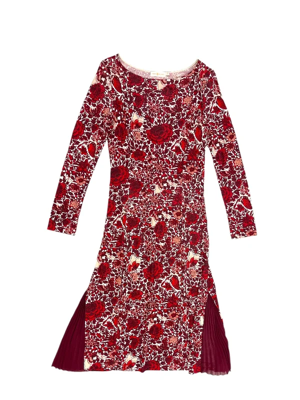 sleek midi dressDress Designer By Tory Burch In Red & White, Size: S