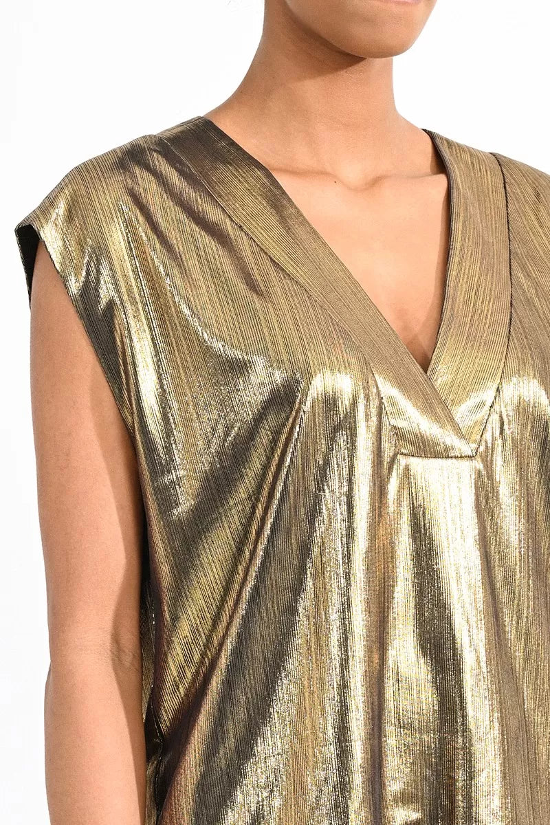 silk dressMolly Bracken V-Neck Iridescent Top