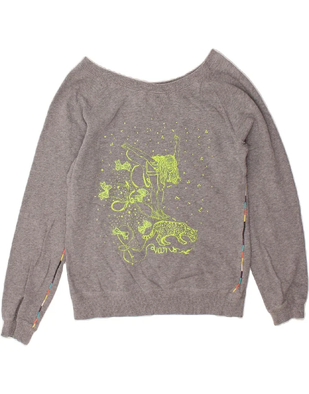 Clearance Items VANS Womens Graphic Sweatshirt Jumper UK 16 Large Grey Cotton
