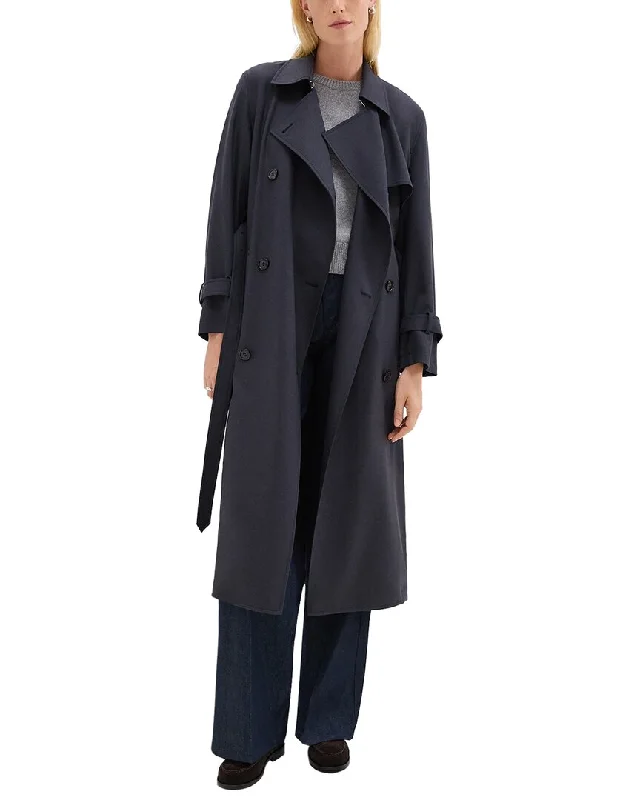 Theory Relaxed Wool-Blend Trench Coat