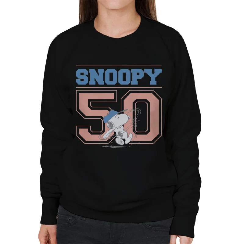 Bargain Blast fashionable workout wearPeanuts Snoopy 50 Baseball Swing Women's Sweatshirt