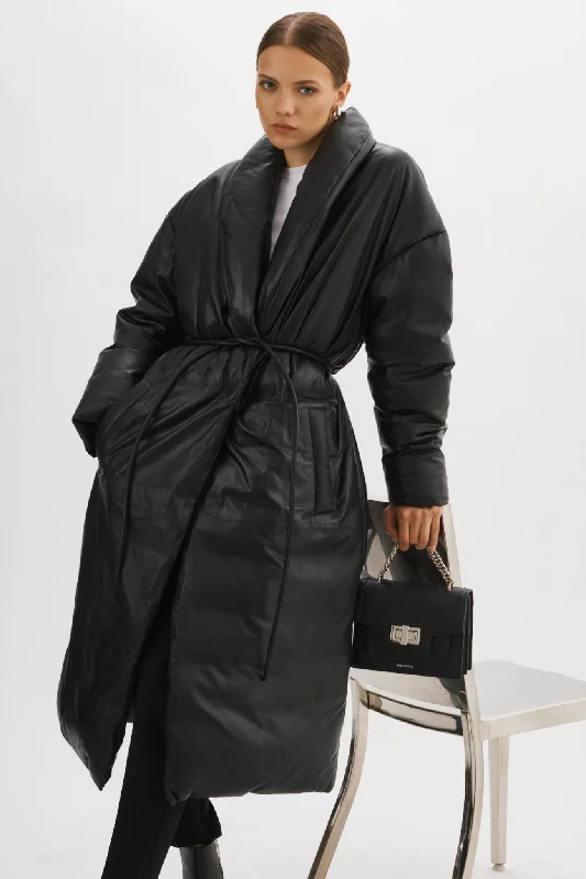 soft coatCATALINA | Oversized Leather Blanket Coat