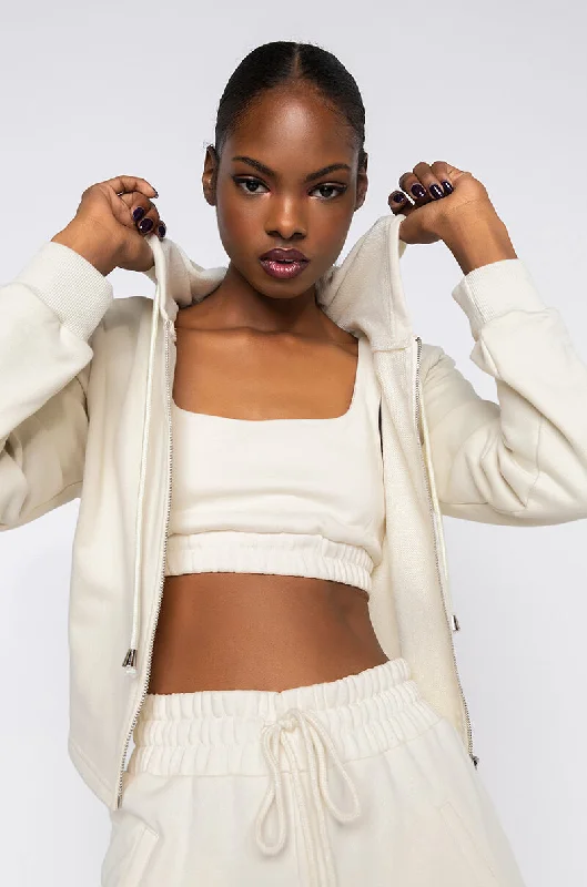 Clearance Event PAXTON LUX BASIX ZIP UP HOODIE IVORY