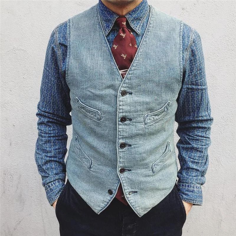 Exclusive Online Offer warm outerwearStylish Solid Color Slim Denim Vests