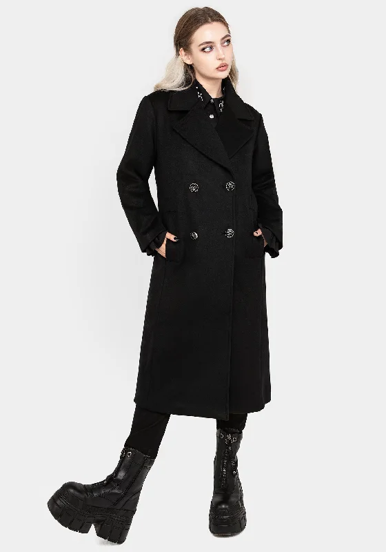 stylish blazer coatTheia Double Breasted Longline Wool Blend Coat