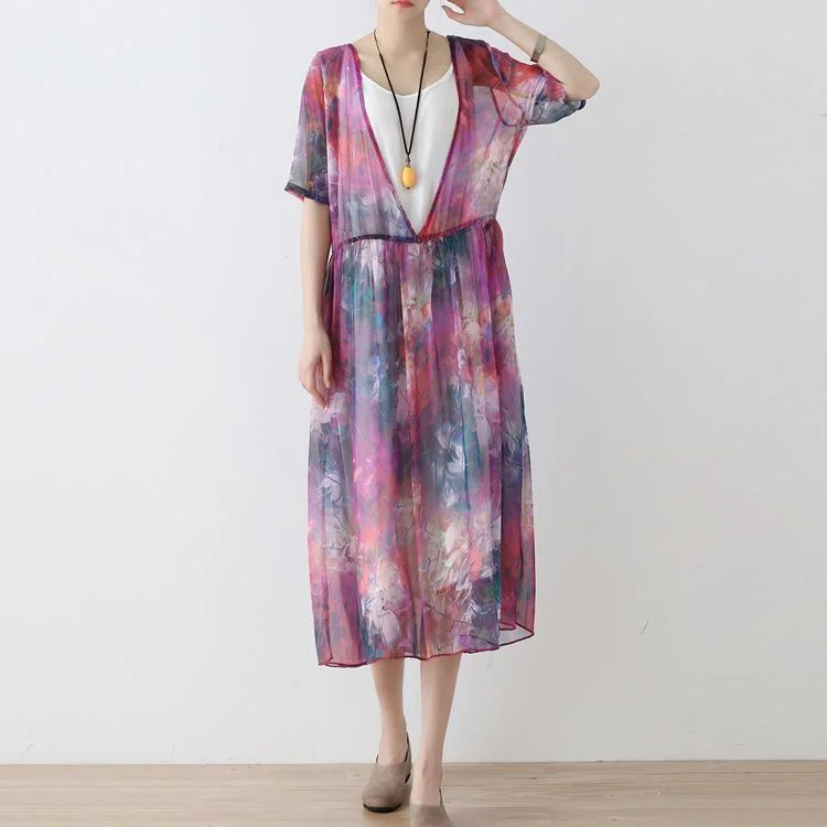Midnight Sale sleeveless dresswomen prints chiffon caftans plus size chiffon caftans Fine short sleeve kaftans
