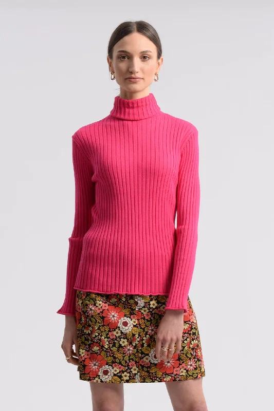 trendy dressMolly Bracken Hot Pink Turtle Neck Jumper