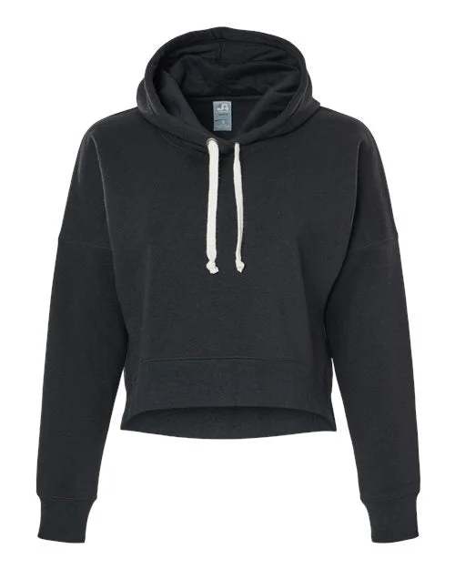 Daily Deals JAmerica Ladies Crop Hooded Sweatshirt