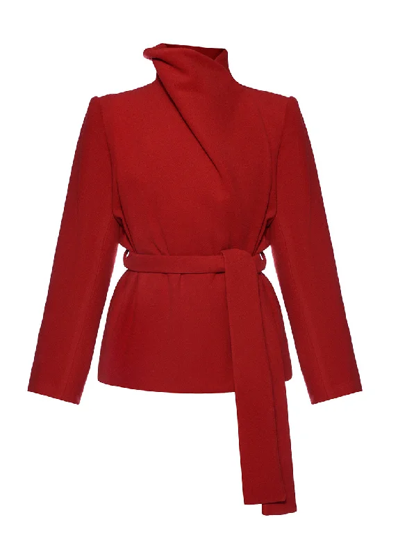 Factory Direct Sale lightweight coatBELTED WOOL COAT