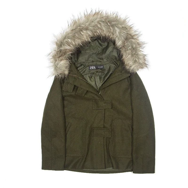 Overstock cozy coatZARA Jacket Green Womens XS