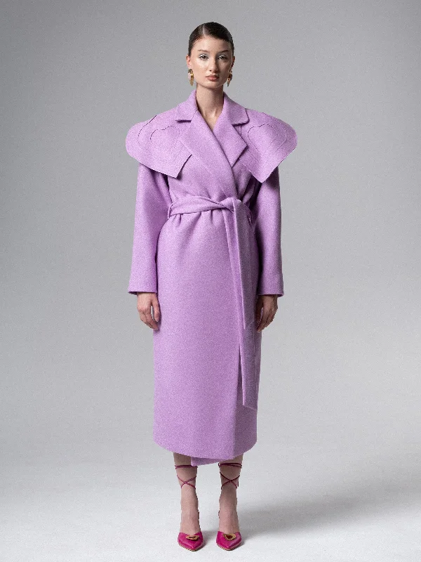 Savings Galore chic outerwearHEART COLLAR COAT